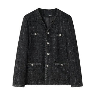 luxury black tweed jacket gm5097