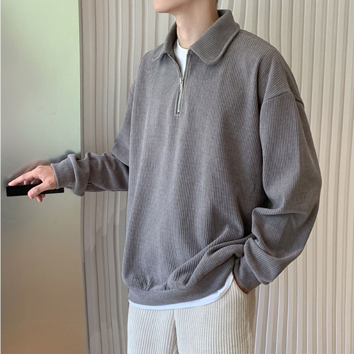 Simple polo half zip gm3945