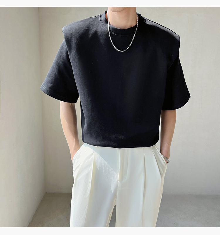 シンプルショルダーパッドTシャツ  gm2219