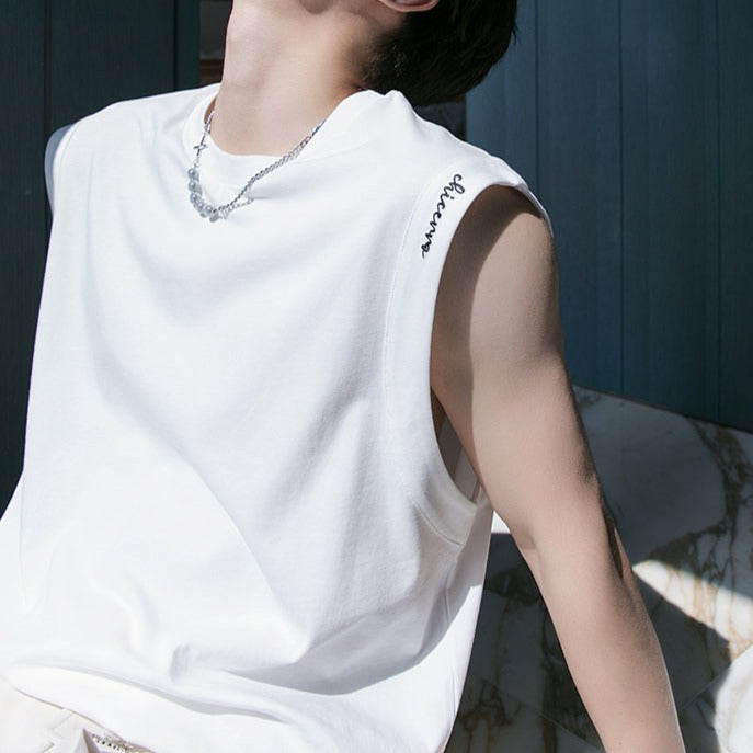 Mode one point logo sleeveless top gm5170