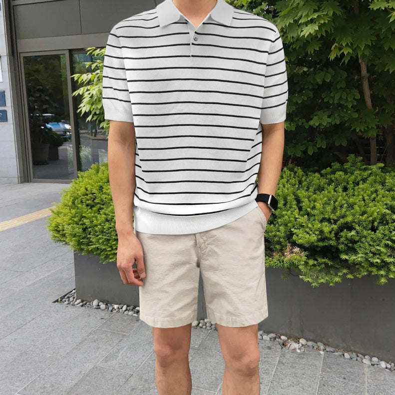 Trendy striped polo shirt gm2683