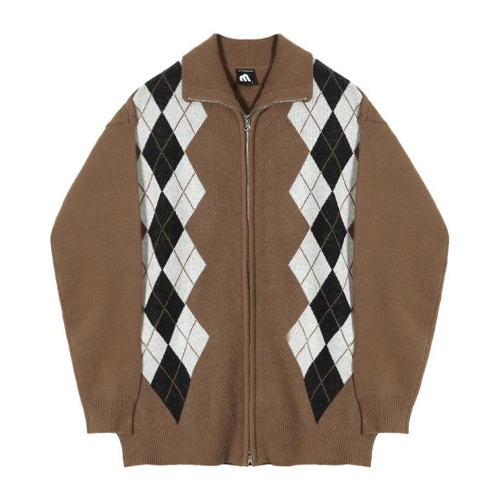 Argyle zip knit gm4175