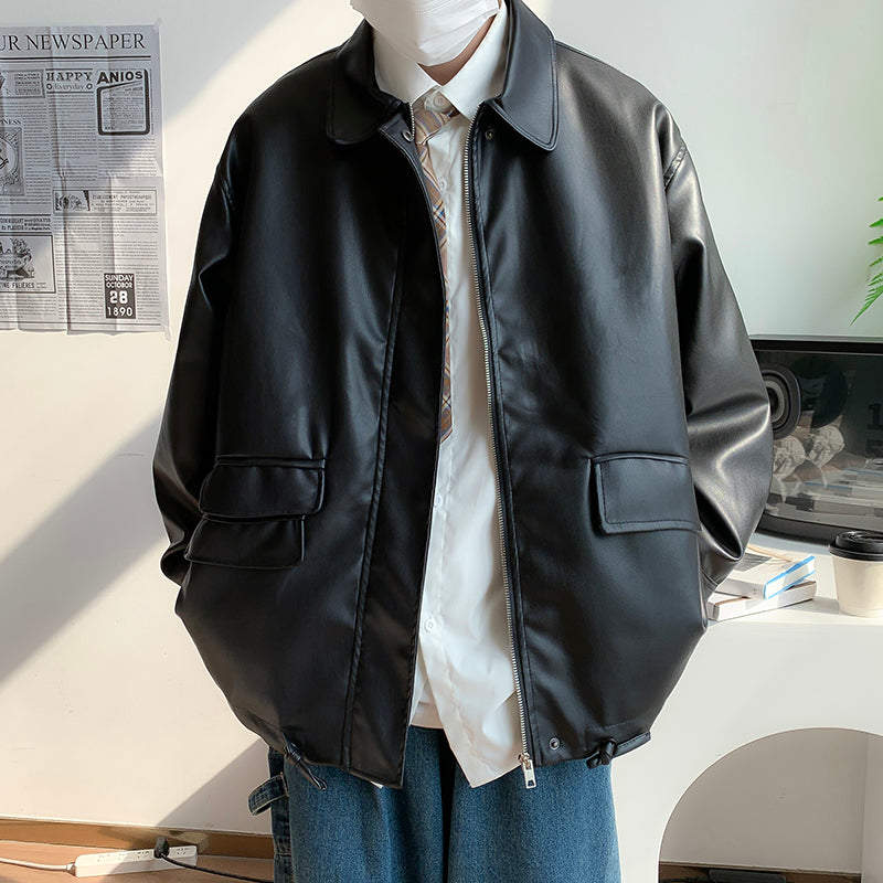 Casual leather jacket gm3996