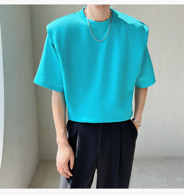 シンプルショルダーパッドTシャツ  gm2219