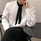 idol bi-color bowtie shirt gm5096