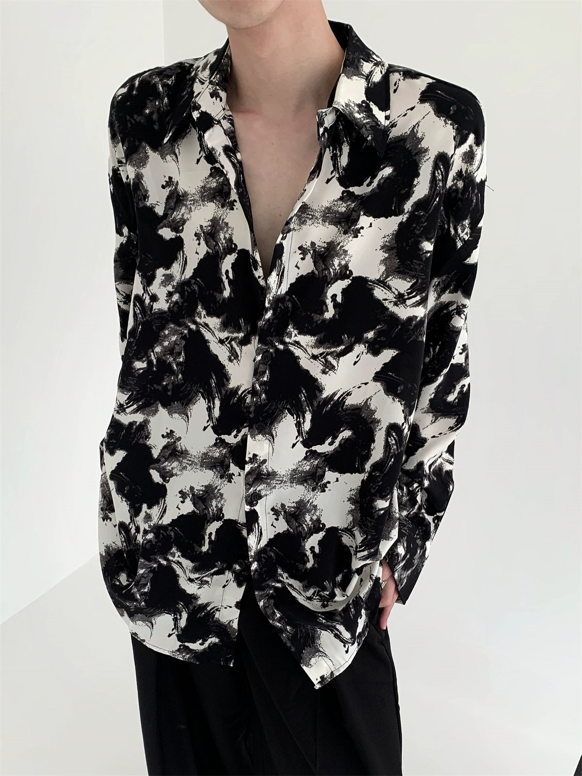 marble black white  shirt gtm15141