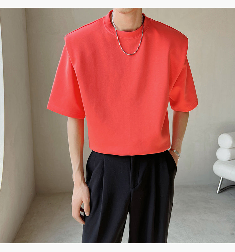 シンプルショルダーパッドTシャツ  gm2219
