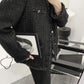 luxury black tweed jacket gm5097