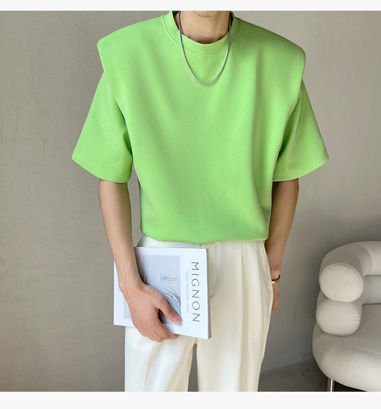 シンプルショルダーパッドTシャツ  gm2219