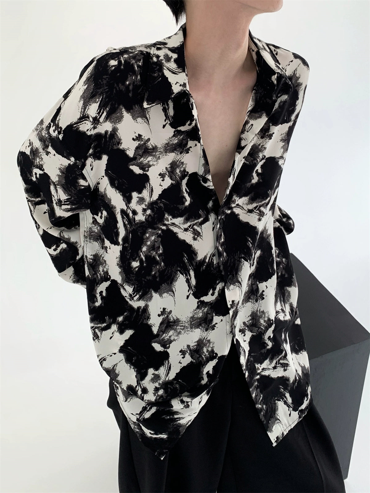 marble black white  shirt gtm15141