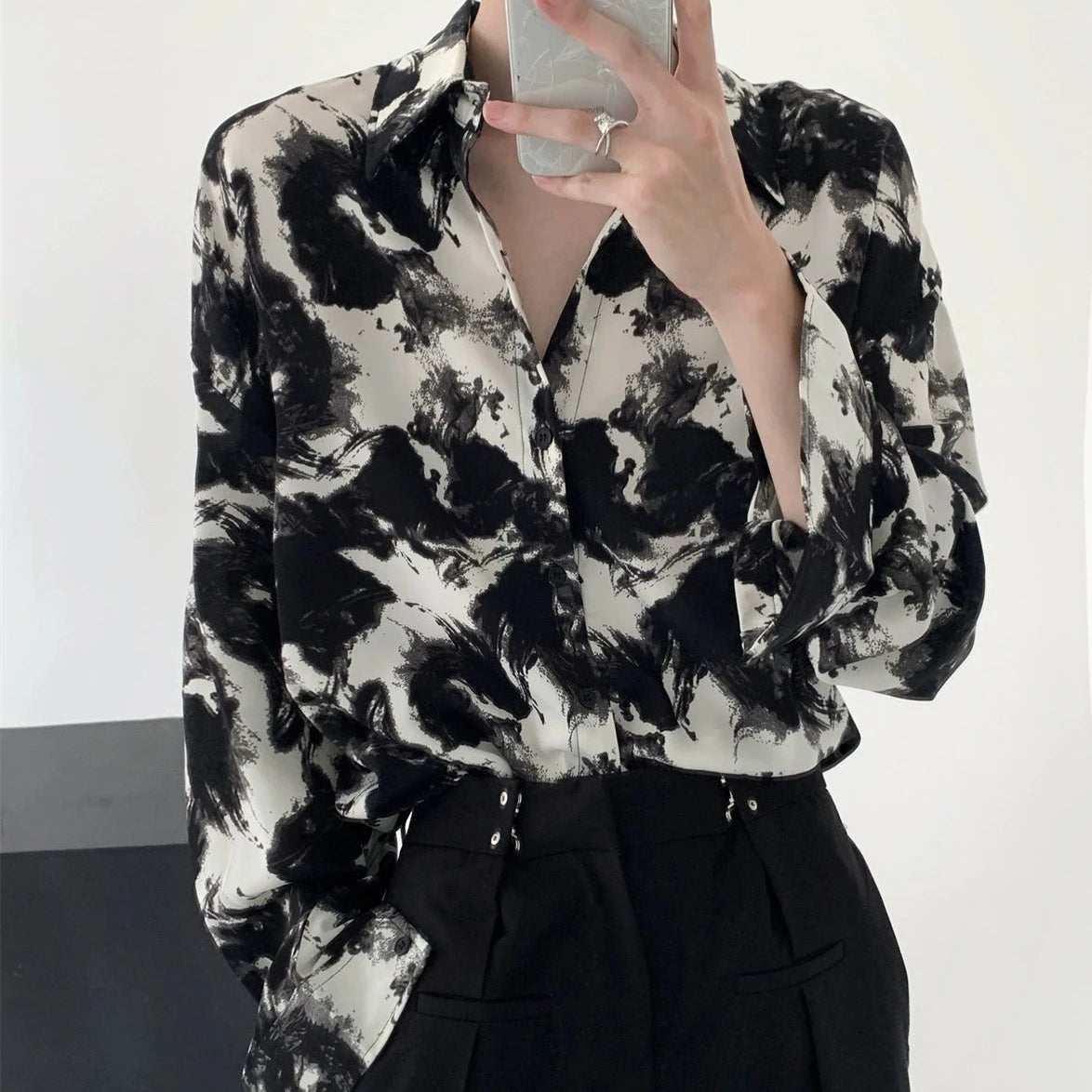 marble black white shirt gtm15141