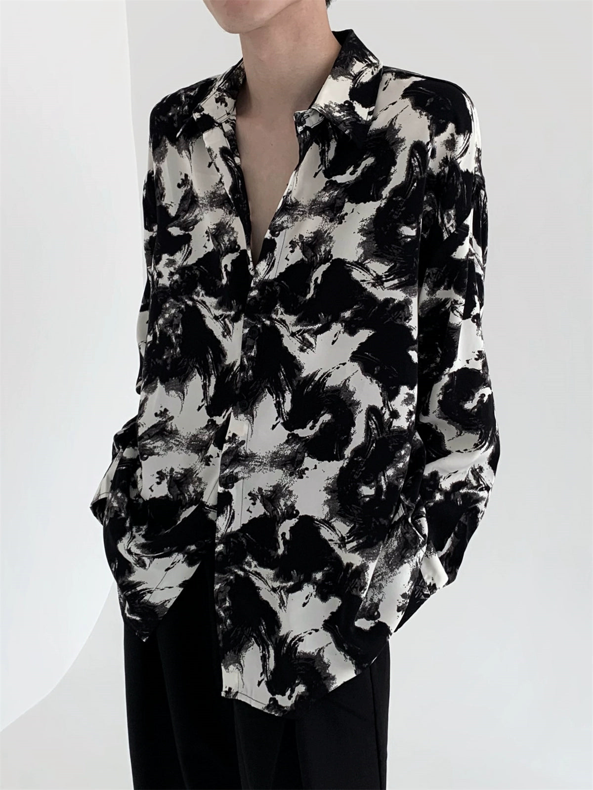 marble black white  shirt gtm15141