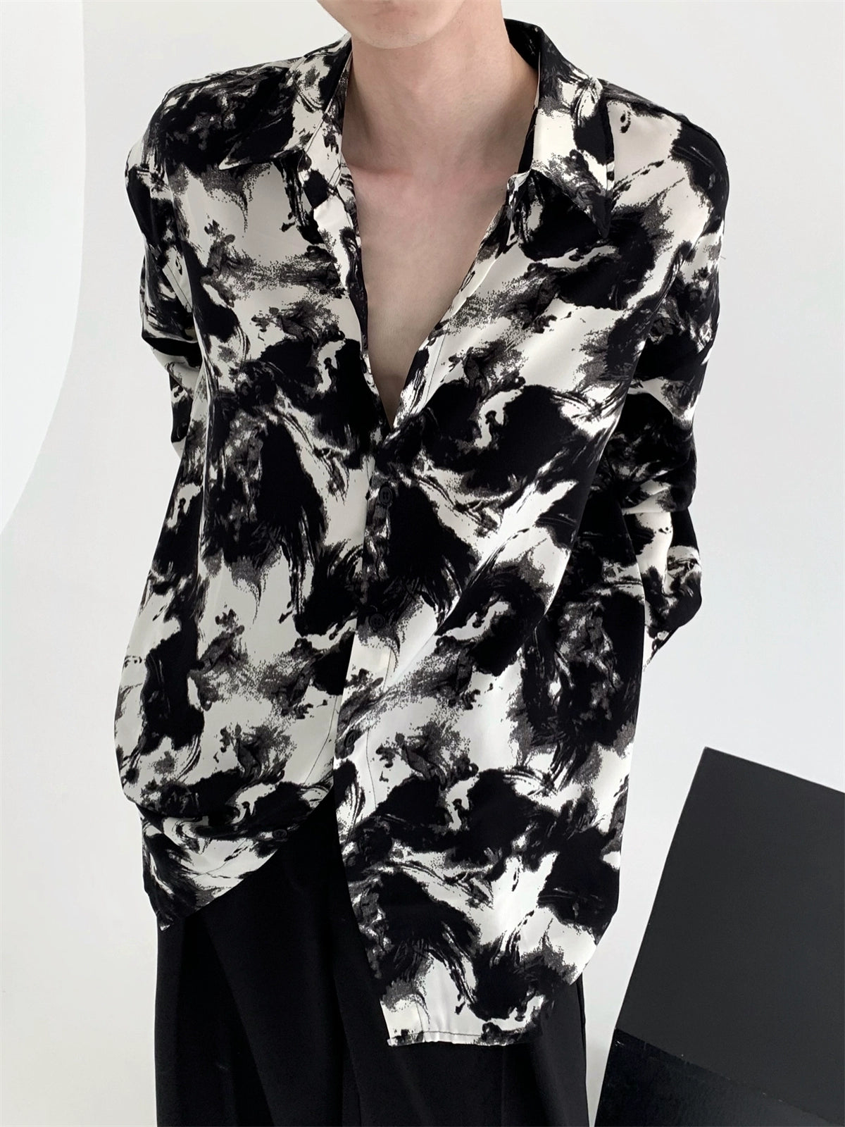 marble black white  shirt gtm15141