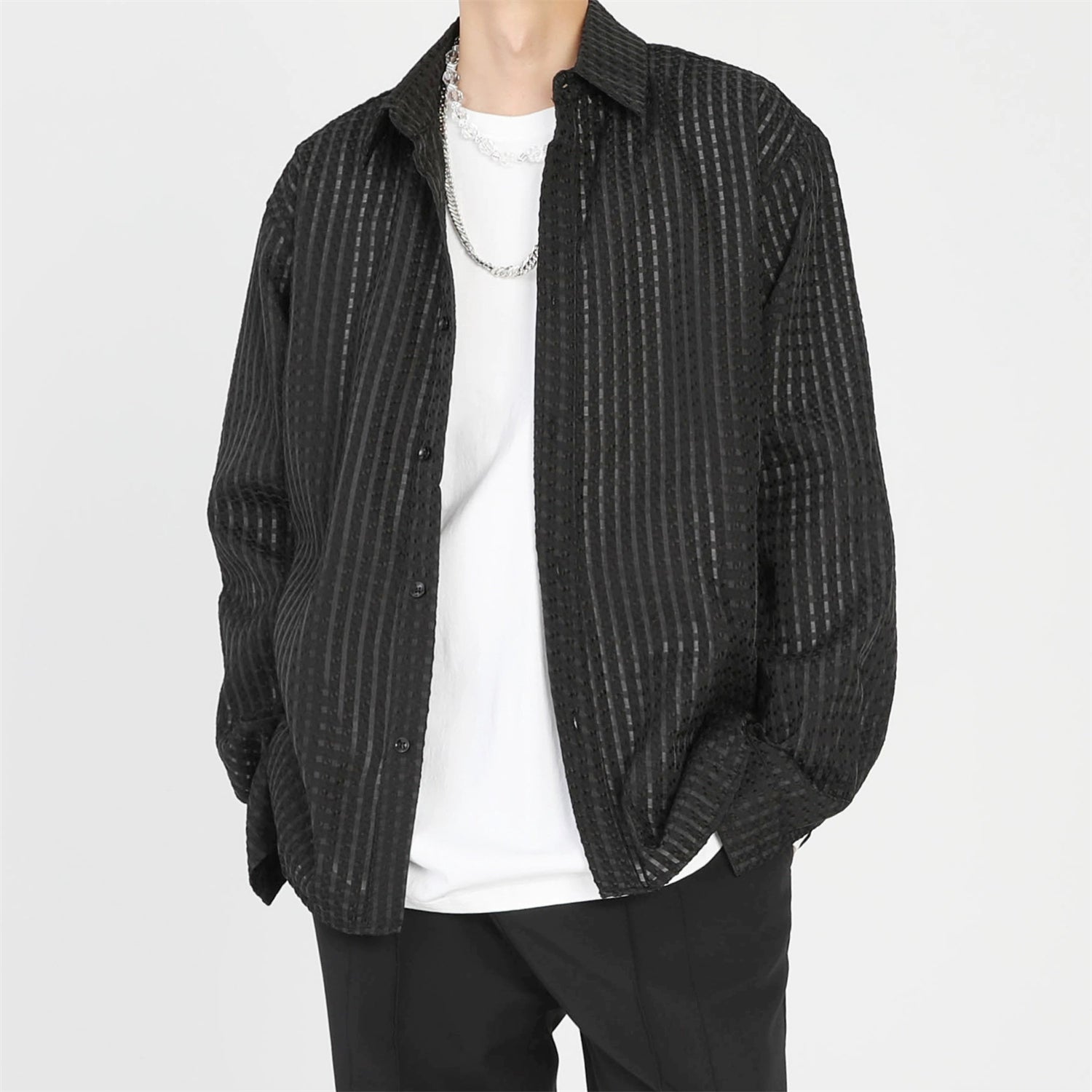 black natural stripe shirt gm15130