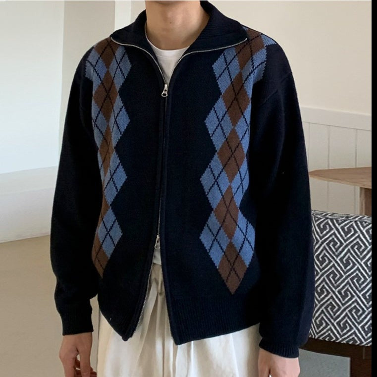 Argyle zip knit gm4175