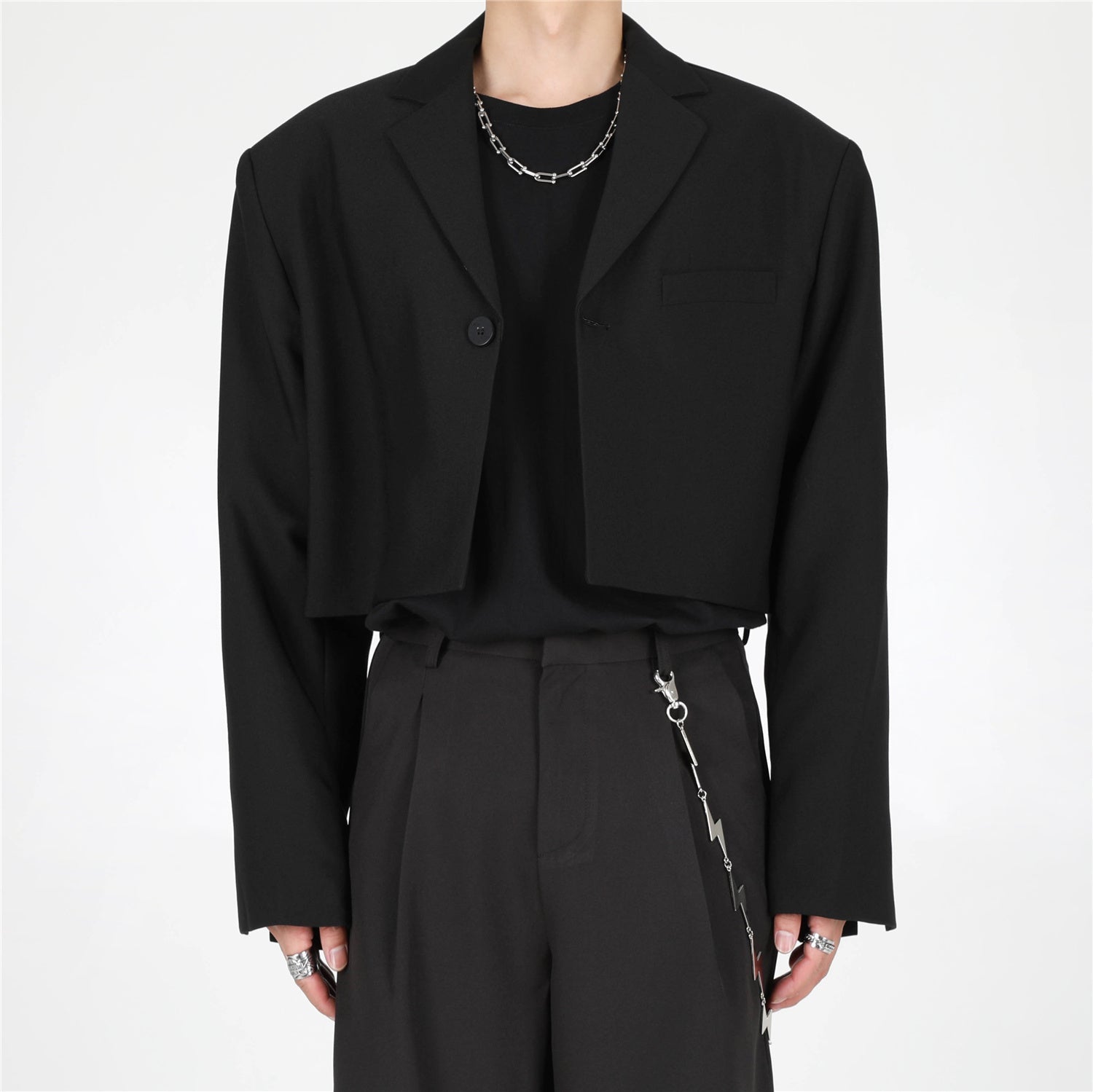 ブラックショートジャケット gm3046| 韓国メンズ総合ファッション通販 ブラック / XL