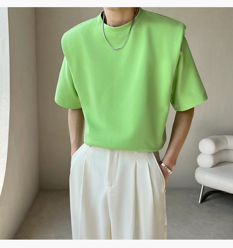 シンプルショルダーパッドTシャツ  gm2219