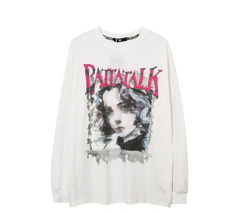 PATTATALK print long T-shirt gm3461