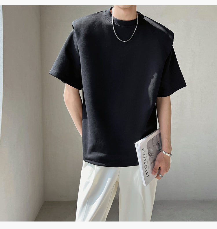 シンプルショルダーパッドTシャツ  gm2219