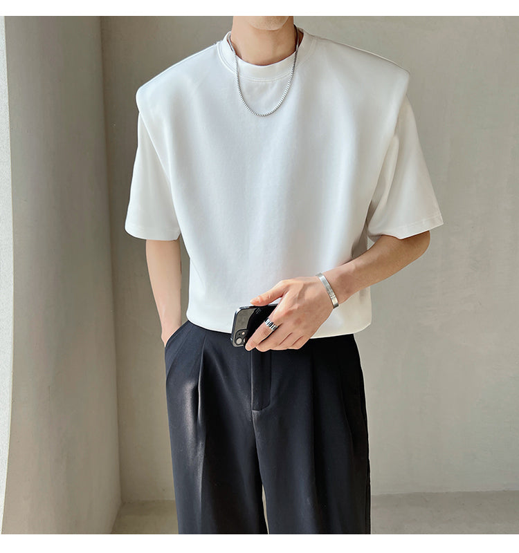 シンプルショルダーパッドTシャツ  gm2219