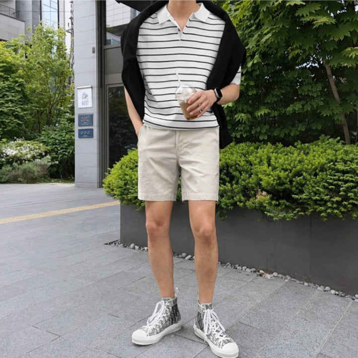 Trendy striped polo shirt gm2683