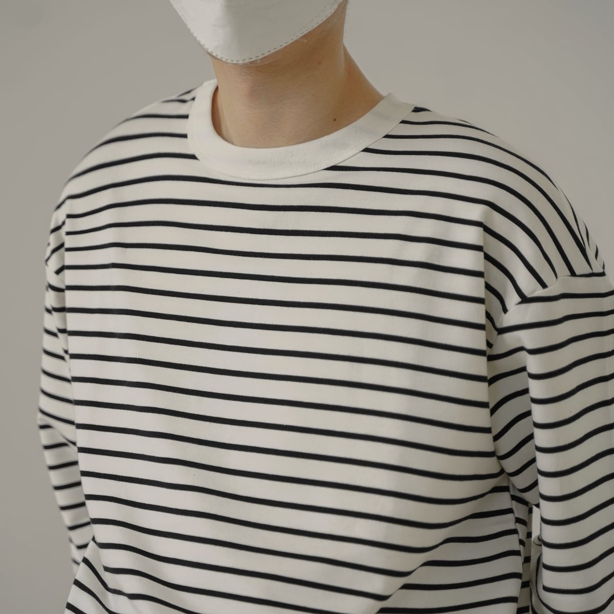 Round neck striped T-shirt gm7127