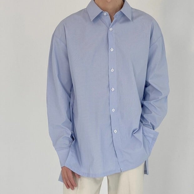 Korean simple blue shirt gm7149