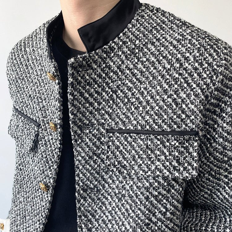 gray tweed jacket gm4236